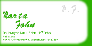 marta fohn business card